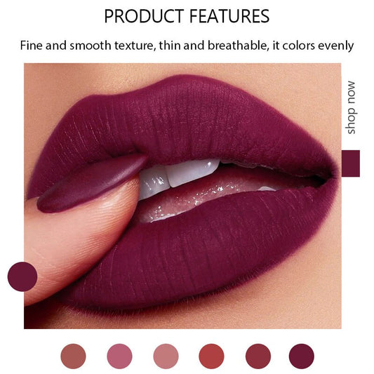 HANDAIYAN 6-piece Matte Matte Red Lipstick Set Wholesale Female Cosmetics Waterproof Lip Gloss Free of Charge Cotonete Lip Tint