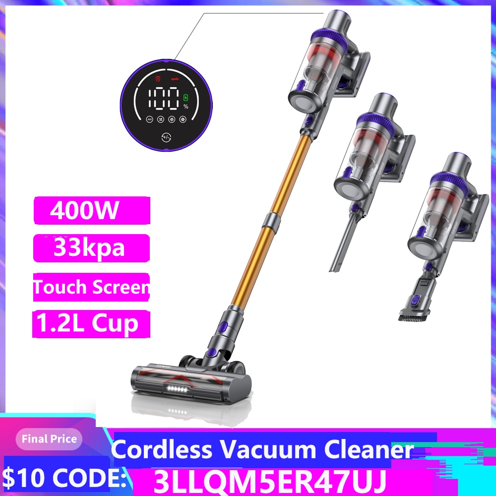 400W 33000PA Suction Power Elite 3 Handheld Cordless Wireless Handheld Vacuum Cleaner Home 1.2L Dust Cup Removable Battery