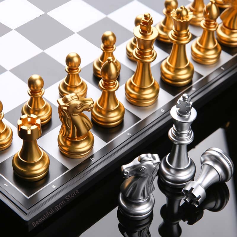 25/36cm Big Size Medieval Chess Sets With Magnetic Large Chess board 32 Chess Pieces Table Carrom Board Games Figure Sets szachy