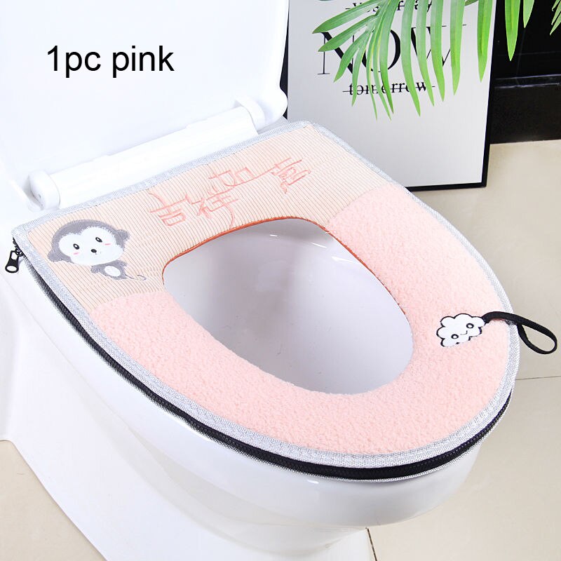 Toilet Seat Mat Set Bathroom Universal  2pcs/set Cushion+lid Cover Warm Soft Washable Closestool Seat Case Winter Pad Bidet Mats