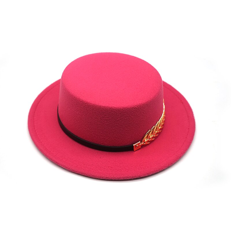 Autumn Winter Women Men Wool Vintage Trilby Felt Fedora Hat Ribbon With Wide Brim Gentleman Elegant  For Lady Flat top Jazz Caps