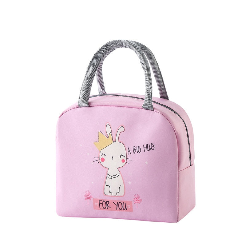 Cartoon Lunch Bag Portable Insulated Thermal Lunch Box Picnic Supplies Bags Milk Bottle For Women Girl Kids Children 2022 New