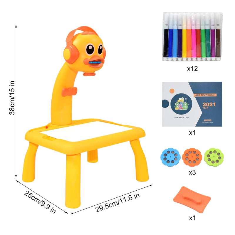 Children Led Projector Art Drawing Table Toys Kids Painting Board Desk Arts Crafts Educational Learning Paint Tools Toy for Girl