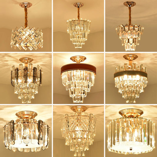 Luxury Crystal Ceiling Small Chandelier Living Room Decoration Bedroom Porch Corridor Led Indoor Pendant Lighting For Home