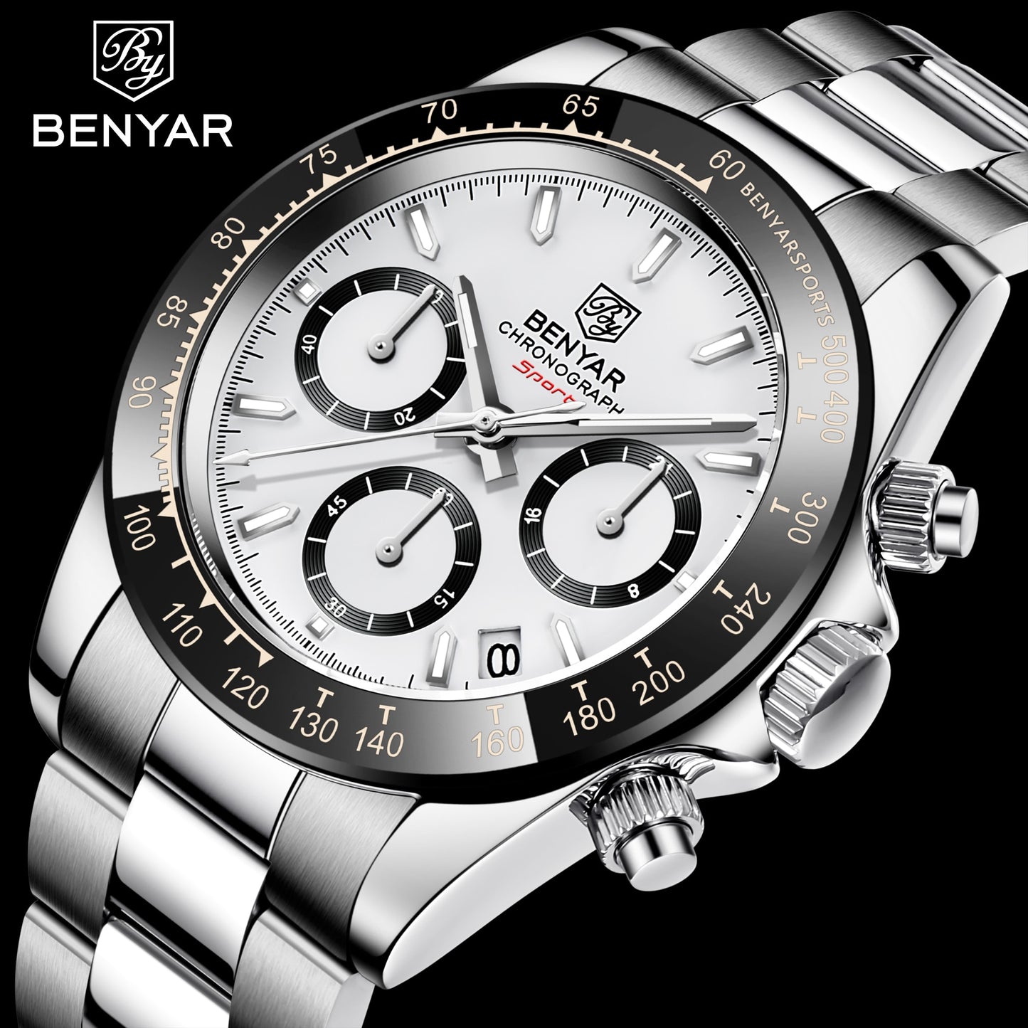 Relojes Hombre 2021 BENYAR New  Watches Men Luxury Brand Chronograph Male Sport Watches Waterproof Stainless Steel Quartz  Watch