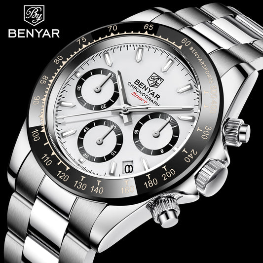 Relojes Hombre 2021 BENYAR New  Watches Men Luxury Brand Chronograph Male Sport Watches Waterproof Stainless Steel Quartz  Watch