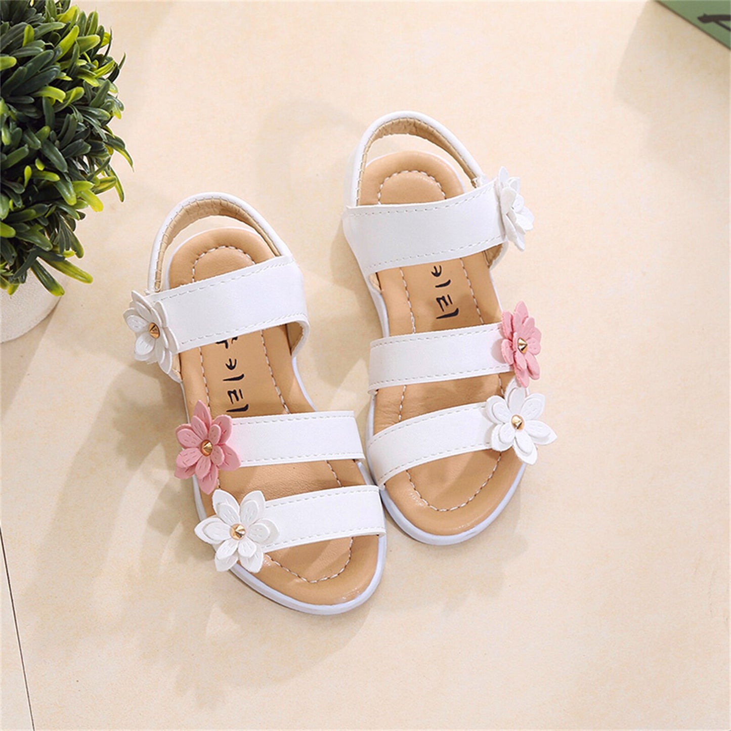 PatPat Toddler Girl Pretty Floral Decor Solid Sandals