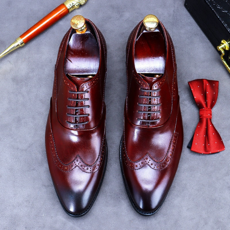 2022 Summer New Patent Leather Men&#39;s Vintage Italian Design Men&#39;s Brock Genuine Leather Dress Shoes Men&#39;s Handmade Wedding Shoes