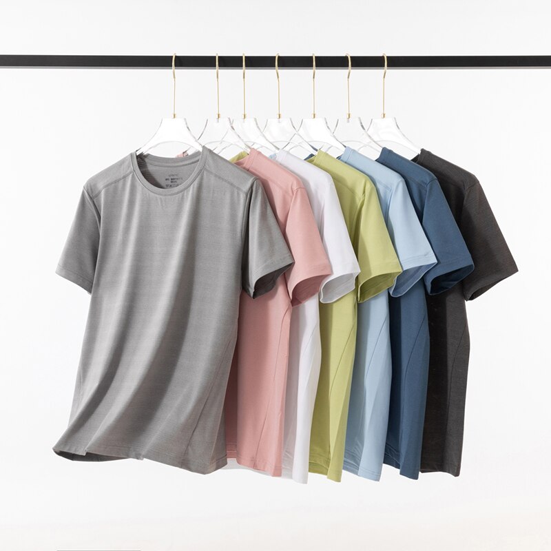 Summer Men Tshirt Breathable Quick-drying Short Sleeve Casual Fitness Tees Men Tops 2022 Harajuku Solid Color Summer T-Shirts