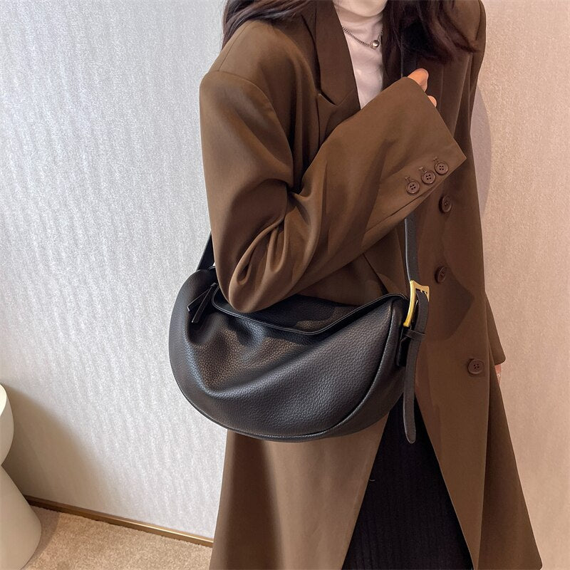 Women&#39;s Luxury Handbag High Quality Soft Leather Shoulder Bags New Side Bag for Ladies Casual Hobos Sac Designer Crossbody Bags