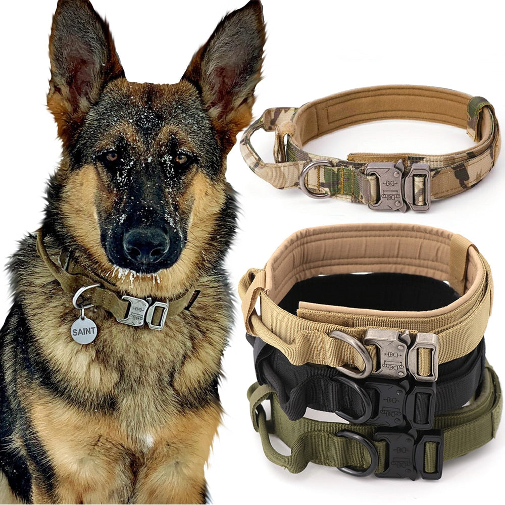 Dog Training Collar Adjustable Tactical Dog Collar and Leash Set Control Handle Pet Lead Collar for Small Big Dogs