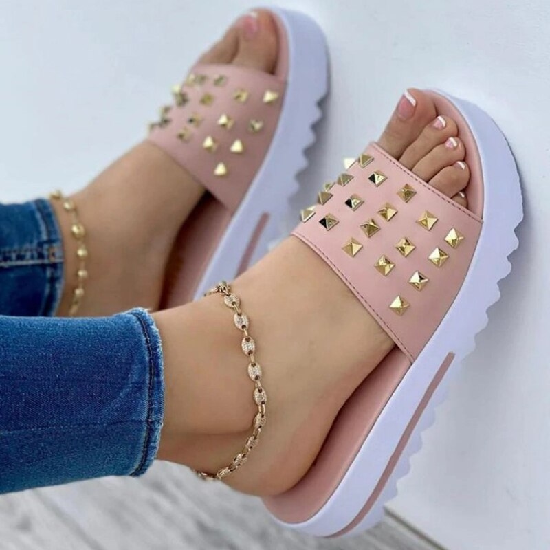 Women Sandals 2022 Punk Style Heels Sandals For Summer Shoes Women Thick Bottom Slippers Platform Sandals Wedges Chaussure Femme