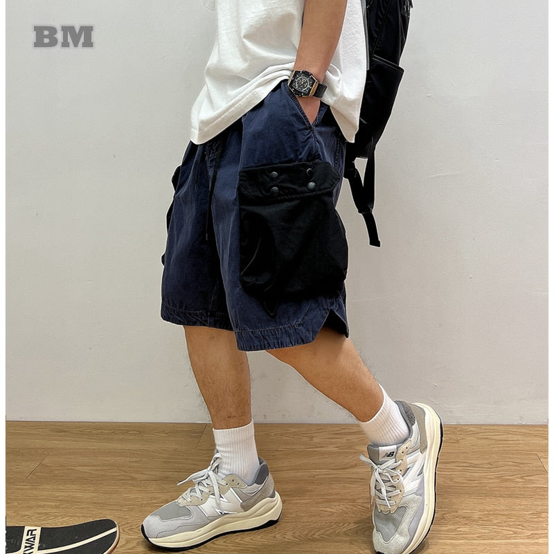 2022 Summer Fashion Streetwear High Quality Cargo Shorts Harajuku Casual Vintage Distressed Basketball Pants Men Clothing