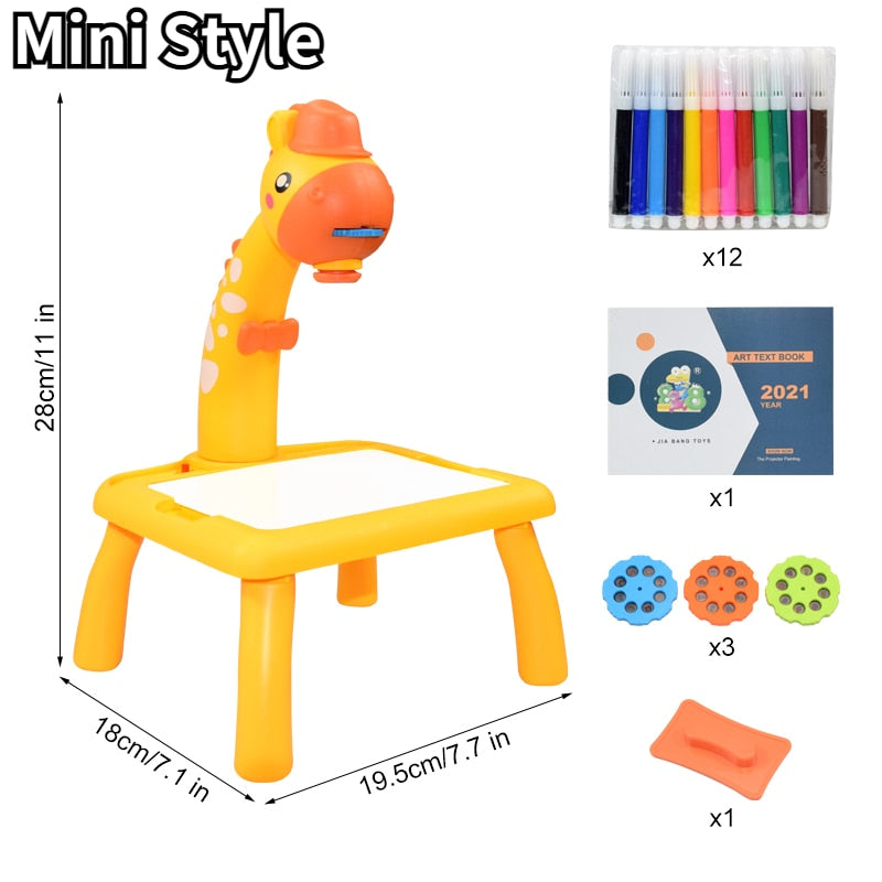 Children Led Projector Art Drawing Table Toys Kids Painting Board Desk Arts Crafts Educational Learning Paint Tools Toy for Girl