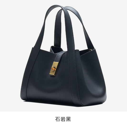 Fashionable Soft Genuine Leather Women Luxury Designer Bags Chic Shoulder Basket Bag Party Female Mini Tote Purses Black 2022