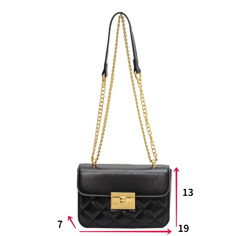 TRAVEASY 2023 Fashion PU Leather Square Shoulder Bags for Women Casual Diamond Lattice Chain Versatile Female Crossbody Bags