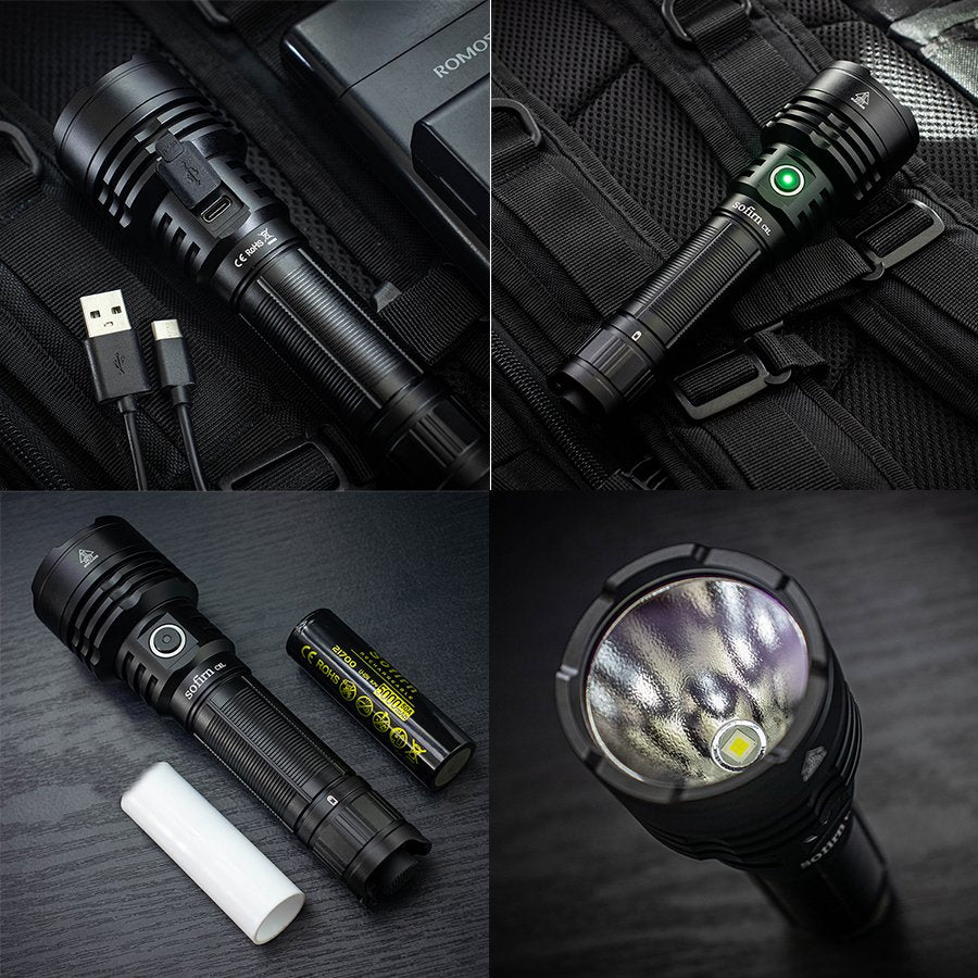 Sofirn C8L 21700 Flashlight Powerful Tactical 3100lm  XHP50D HI LED Torch EDC Type C Rechargeable Hunting Lantern