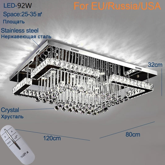 Modern crystal ceiling lights living room luxury silver ceiling light bedroom led Ceiling Lamps dining crystal Fixtures kitchen