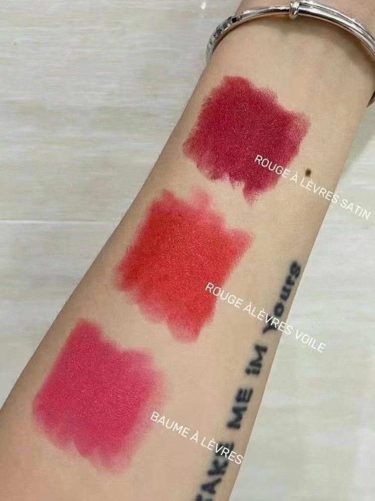 New 3Pcs Makeup Mini Matte Lipstick Set Travel Exclusive Powder Kiss Lipstick Set Gloss Cosmetic 1.3G+Gift High Quality