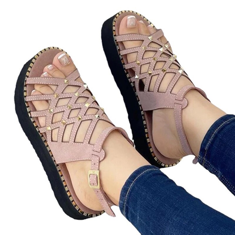 Women Sandals 2022 New Shoes Pointed Toe Buckle Strap Women&#39;s Sandals Thick Bottom Hollow Out Sexy Shoes For Women Footwear