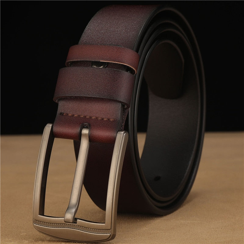 High Quality Men Belt Genuine Leather Luxury Designer For Men New Fashion Classice Vintage Cowskin Pin Buckle Leather Jeans