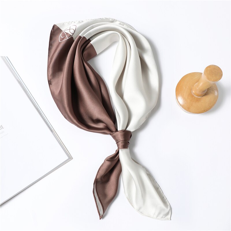 Design Silk Feeling Square Scarf Women Luxury 70cm Shawl Wraps Female Hair Hand  Wrist Foulard Headkerchief Hijab Bandana New