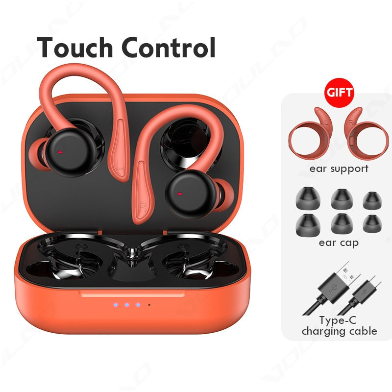 Wireless Bluetooth Headphones Sports Waterproof TWS Bluetooth 5.1 Earphone HiFi Stereo Earbuds Noise Cancelling Headset With Mic