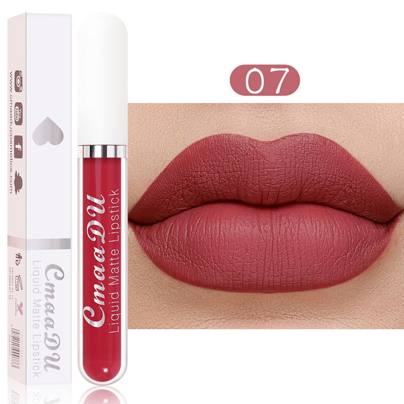 9Colors Matte Liquid Lipsticks Waterproof Ultra Velvet Lip Stick Pigment Sexy Red Nude Long Lasting Lip Gloss Makeup