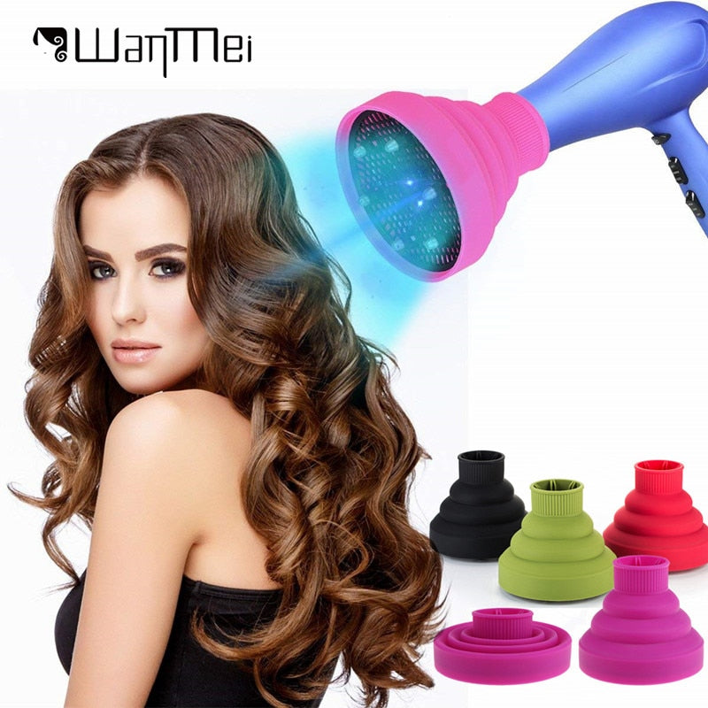Collapsible Silicone Hair Dryer Diffuser Travel and Easy Storage Fit Nozzle Diameter Suitable 4-4.8cm Hairdressing Tools