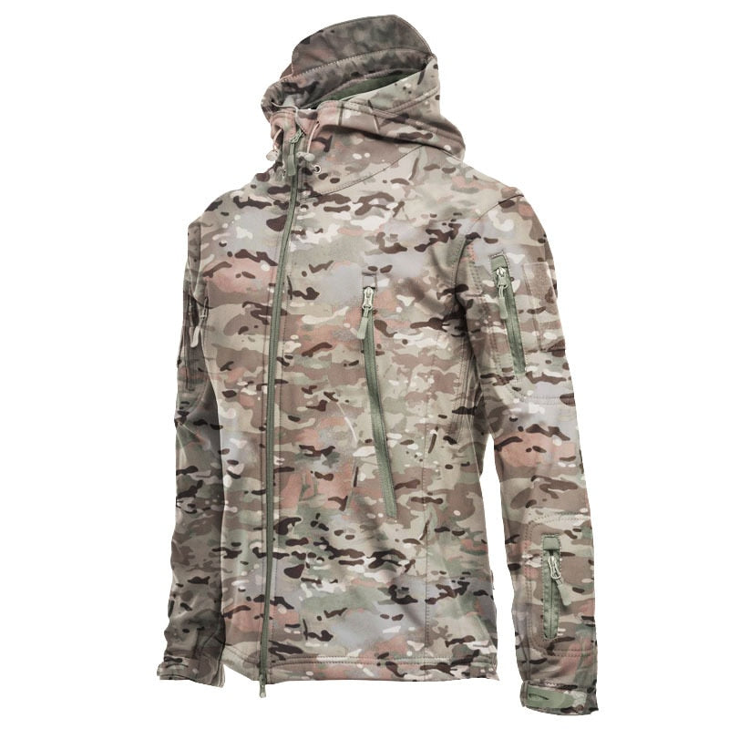 Military Shark Skin Soft Shell Jackets Men Tactical Windproof Waterproof Jacket Men Army Combat Jackets Mens Hooded Bomber Coats