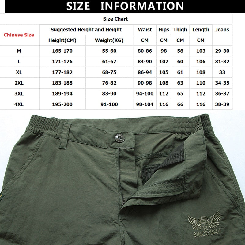 2022 Outdoor Waterproof Tactical Cargo Pants Men Breathable Summer Casual Army Military Long Trousers Male Quick Dry Cargo Pants