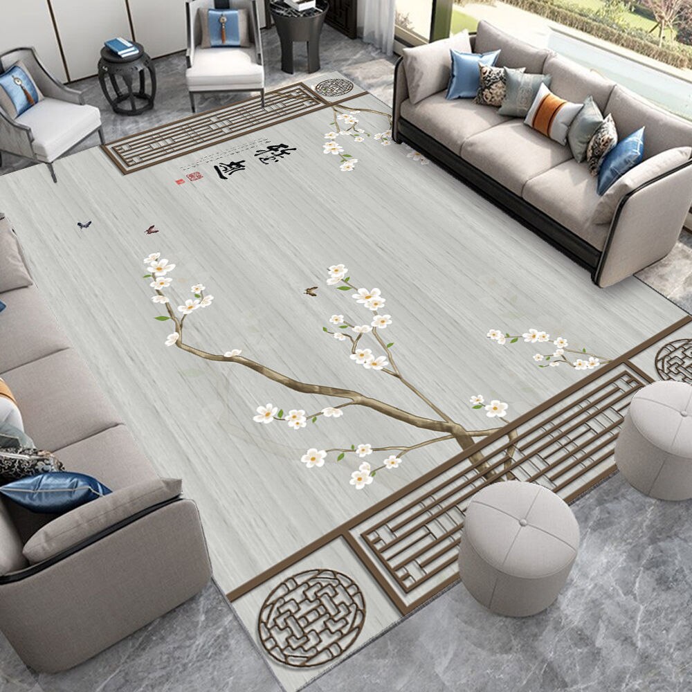 Neoclassical Carpet for Living Room Modern Decoration Bedroom Non-slip Lounge Rug Sofa Tea Table Carpet Area Rug Large Floor Mat