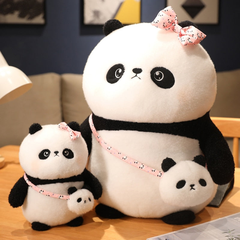 Fatty Round Panda Plush Toy Soft Animal Bolster Pillow Bear Stuffed Plushie Children Sleeping Pillow Home Decoration Friend Gif