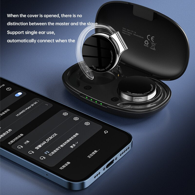 F2 TWS Earphones Bluetooth Night Running Lights Wireless Earbud Headset Sports Ear Buds Noise Cancelling Comfortable Sleepphones