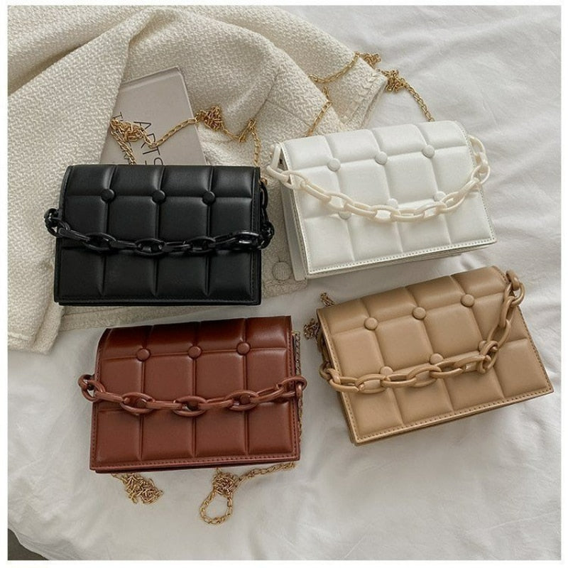 TRAVEASY2023 New Women&#39;s Bag Female Fashion Chain Texture Willow Nail Trend Single Shoulder Bags Messenger Bag Small Square Bag