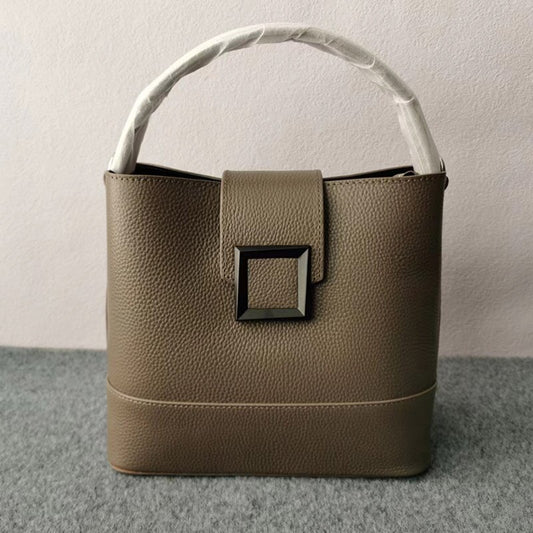 New Fashion Messenger Women&#39;s Top-layer Cowhide Bucket Bag Ladies Versatile Shoulder Bag Genuine Leather Handbags Casual Tote