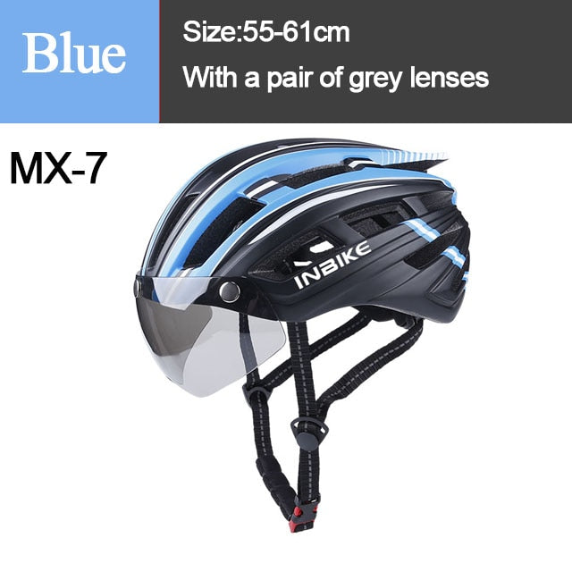 INBIKE Cycling Helmet Ultralight Bicycle Helmets Man with Goggles MTB Bike Helmet Men Women Mountain Road Sport Specialiced MX-3