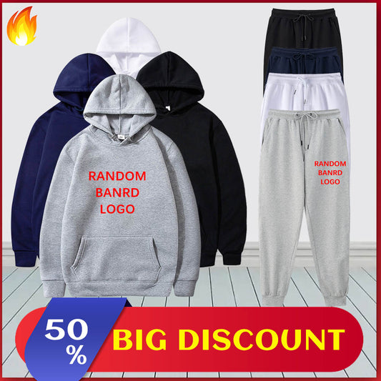 Men Surprise Random Logo Colorful Hoodie Sport Top Cool Sweatshirt Steetwaer Pants Fashion Fleece Causal Brand Clothing