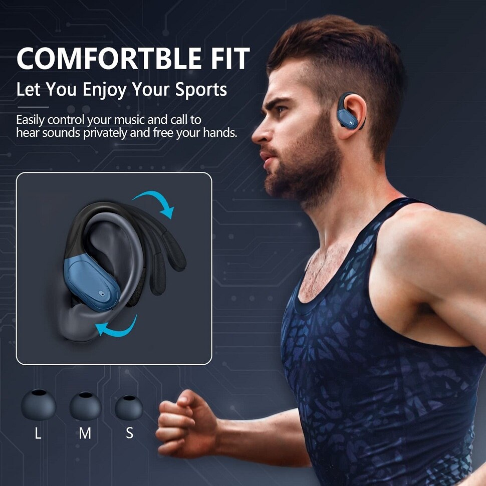 Bluetooth 5.1 Earphone LED Display Ear Hooks TWS Wireless Headphones 9D Stereo Earbuds Sports Waterproof Headsets With Micrphone