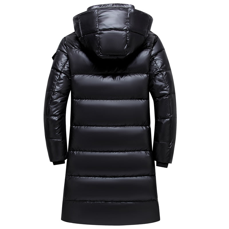 2022 New Winter Men&#39;s Down Jacket Long Thicken Warm 90% White Duck Down Coat Men Winter Puffer Jacket Hooded Parka Black Outwear