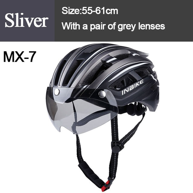 INBIKE Cycling Helmet Ultralight Bicycle Helmets Man with Goggles MTB Bike Helmet Men Women Mountain Road Sport Specialiced MX-3