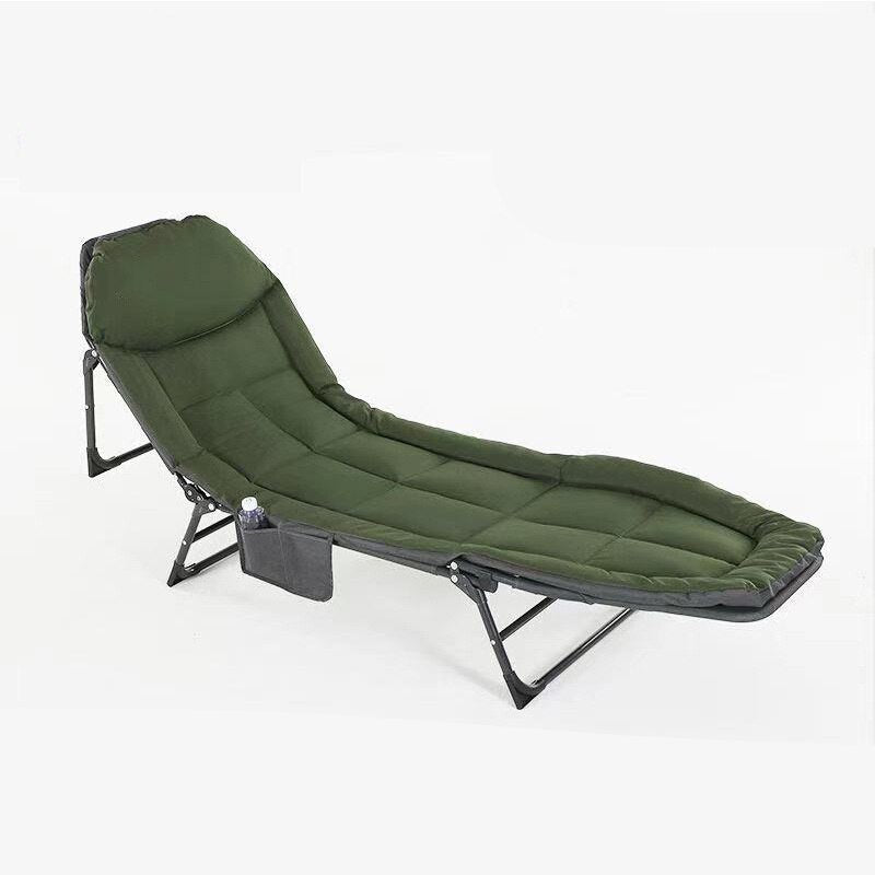 Adjustable Portable Recliner Lunch Foldable Sun Lounger Outdoor Leisure Chair Break Folding Bed Office Breathable Comfort Bed