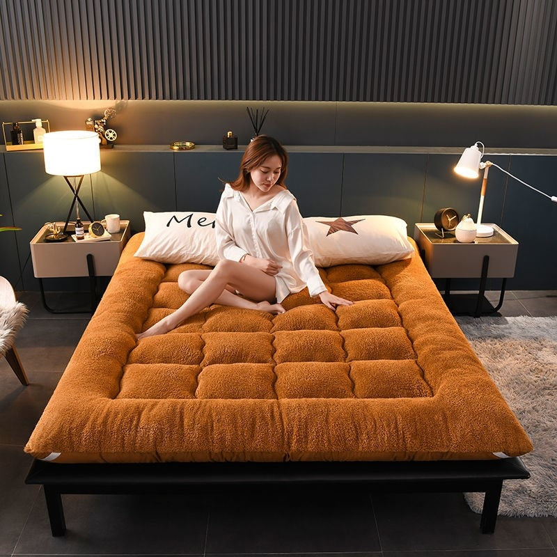 Lamb Velvet Mattress Thickened Cushion Home Tatami Dormitory Single Student Dormitory Bed Cotton Queen Full Size Bed Mattress