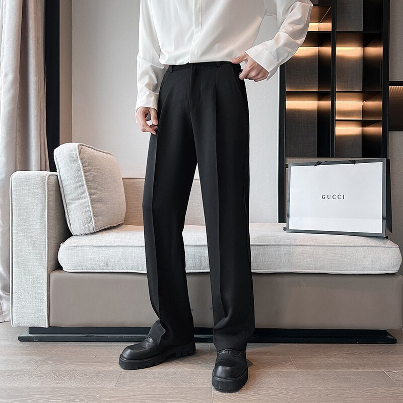 White Gray Black Suit Pants Men Slim Fashion Social Mens Dress Pants Korean Straight Pants Mens Office Formal Trousers M-5XL