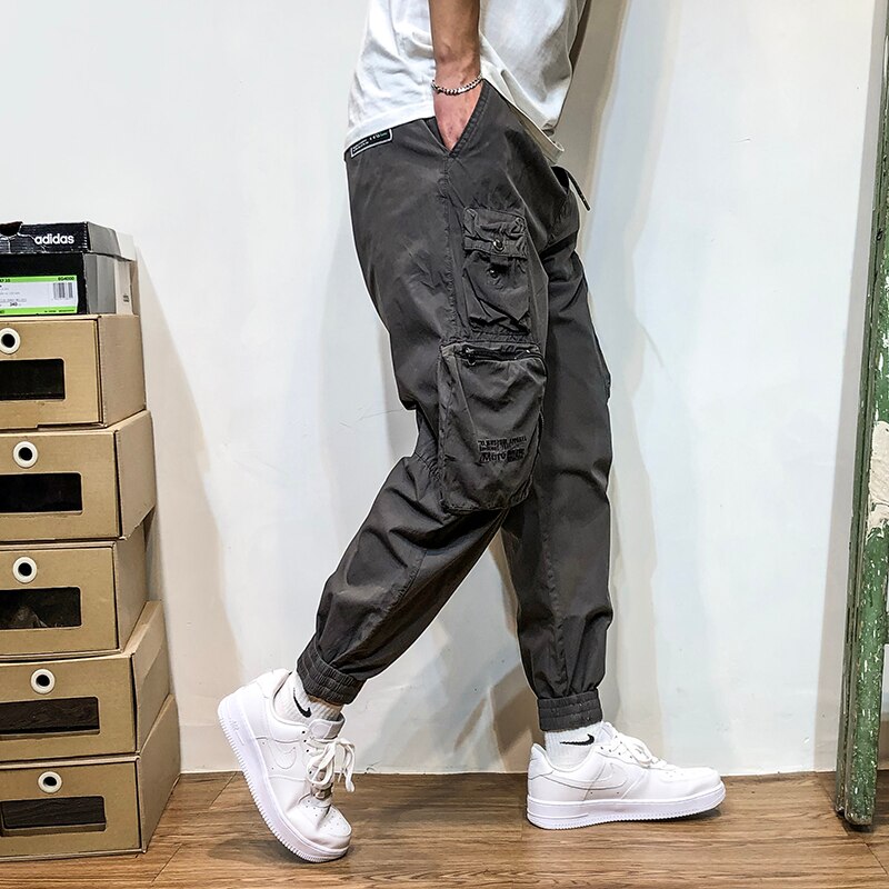 Japanese Streetwear Plus Size Thin Cargo Pants Men Clothing Harajuku Jogging Pants Trendy Casual Joggers Korean Khaki Trousers