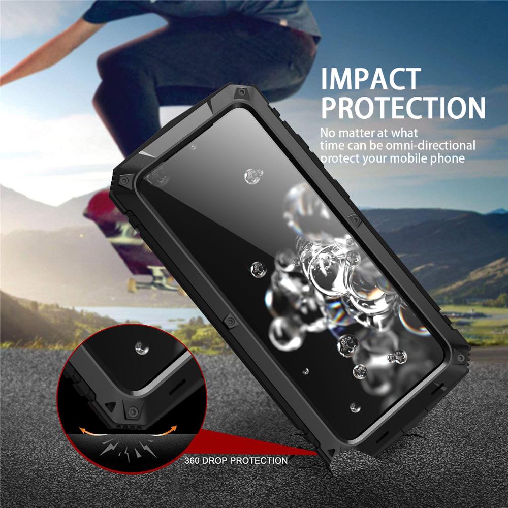 Rugged Armor 360 Full Phone Case for Samsung Galaxy S22 S21 S20 Plus Note 20 Ultra FE A32 5G 4G Metal Aluminum Shockproof Cover