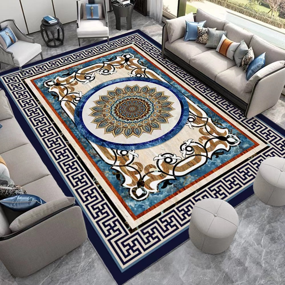 Neoclassical Carpet for Living Room Modern Decoration Bedroom Non-slip Lounge Rug Sofa Tea Table Carpet Area Rug Large Floor Mat