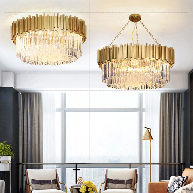 Nordic Modern Oval Round Crystal Ceiling Chandelier Restaurant Led Lights Luxury Bar Table Lamp Bedroom Living Room Lighting