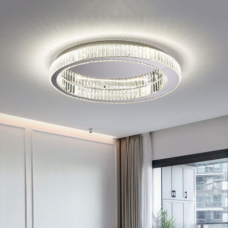 Modern Minimalist Round Crystal Ceiling Lamp Living Room Decoration Luxury Lamp Bedroom Dining Room Indoor Lighting For Home