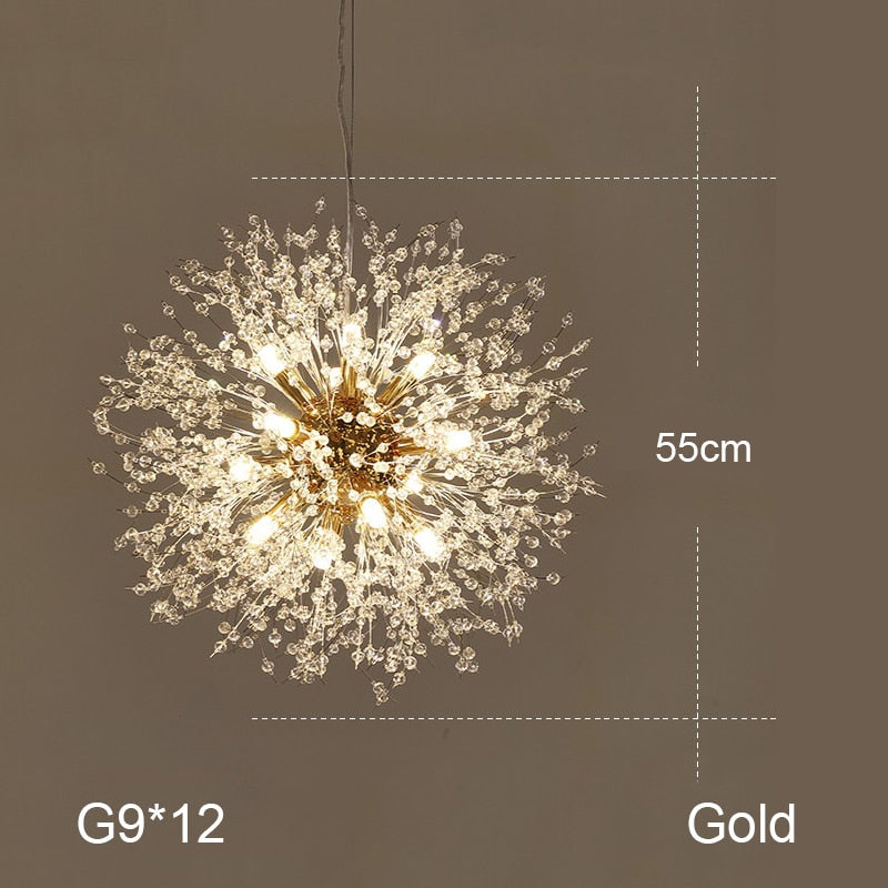 Nordic Minimalist Creative Wrought Iron Dandelion Chandelier Living Room Bedroom Dining Led Indoor Lighting Fixtures